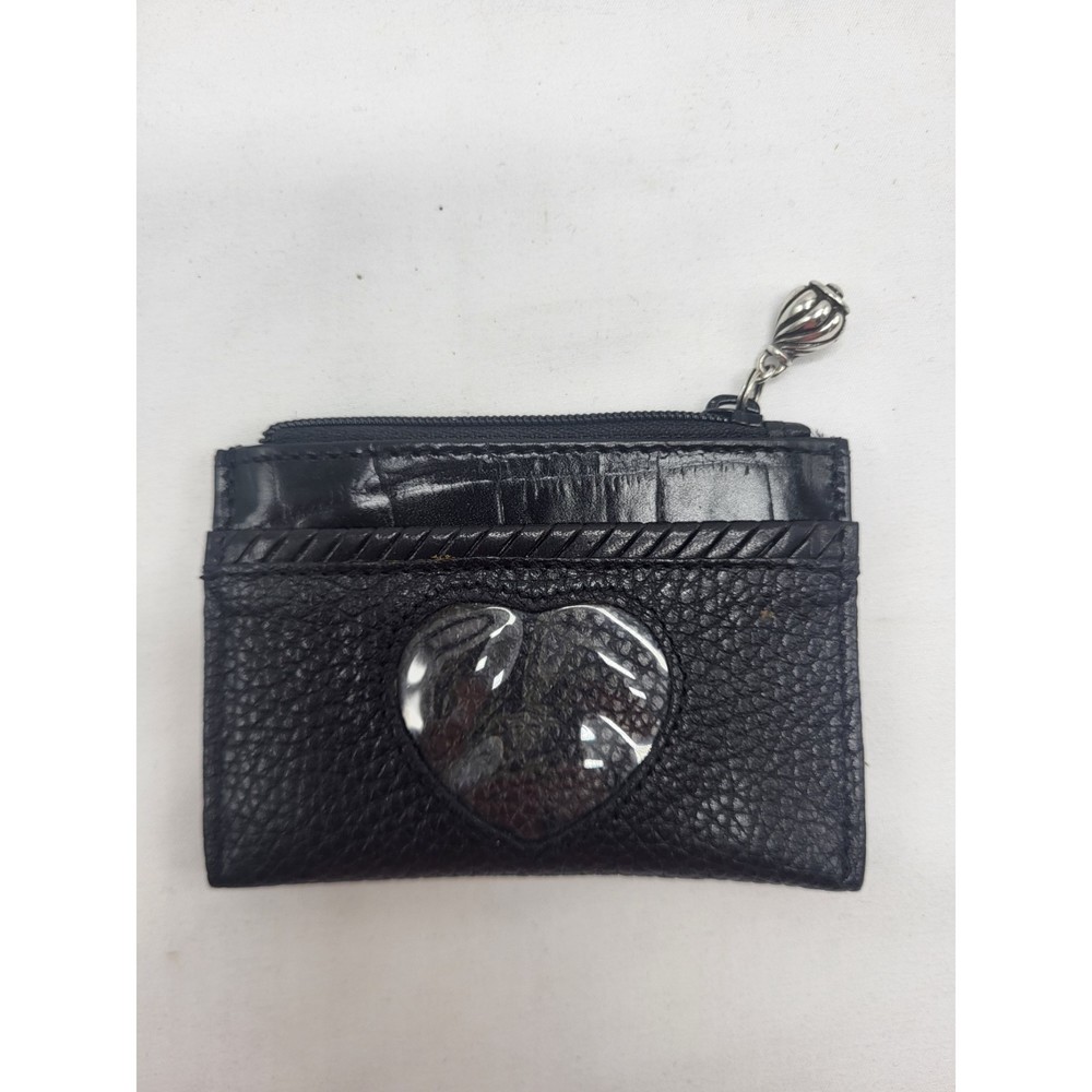 Brighton Croco Pebbled Leather Heart Mini Wallet
